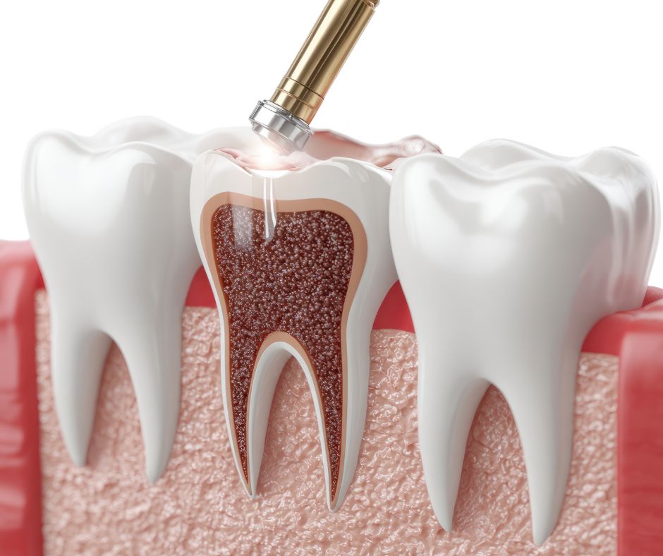 Root canal treatment illustration