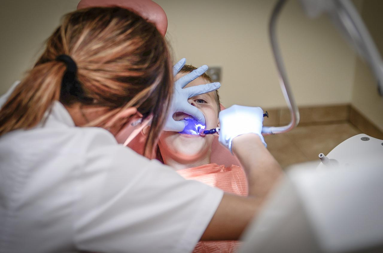Child receiving dental care